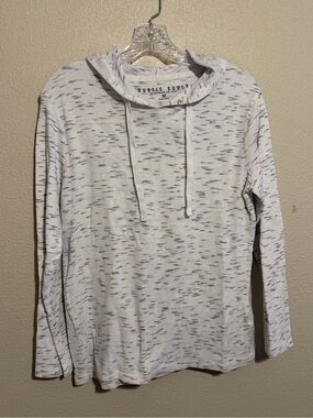Rustic Souls Men's White Speckled Hooded Long-Sleeve Pullover 1206